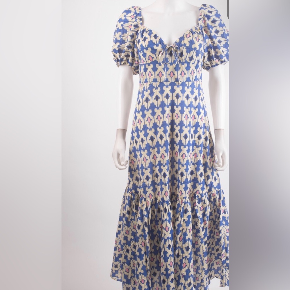 Zara Blue and Cream Floral Dress
